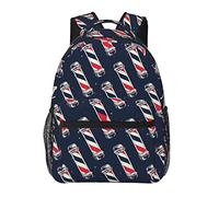 Hommes Femmes Léger Vintage Barber Pole Drapeau Art Casual Daypack Grande Capacité Bookbag avec Bretelles Rembourrées pour Gym Voyage Marche Cyclisme