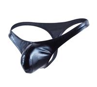 Hommes Gay String Sexy Rayure sous-vêtements en Coton Shorts Fesses Nues en Cuir Verni caleçon Pochette String String Hommes