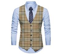 Hommes Gilet Traditionnel Couleur Assortie 3D Print Blazer Gilet Slim Fit Patte De Boutonnage Gilet De Base Printemps Automne sans Manches Hommes Casual, DMJ4, 3XL