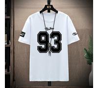 Hommes grande taille Nouveau T-shirt Décontracté d'Été à Manches Courtes avec Imprimé Lettre New York, Col Rond, pour Sortie 2XL,3XL,4XL,5XL,6XLÉtoffe