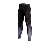 Hommes Gym La Musculation Compression Legging Collants Faire des Exercices Aptitude Un Pantalon Couche de Base Frais et Sec Noir Gris XL