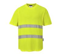 Hommes Hi-Viz Coton Insert Maille T-Shirt 40 + Upf Évalué Humidité Wicking Tissu