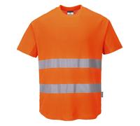 Hommes Hi-Viz Coton Insert Maille T-Shirt 40 + Upf Évalué Humidité Wicking Tissu