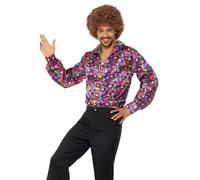 Hommes Hippie Chemise 60s 70s Rétro Chemise Disco Accessoire Déguisement Adultes