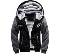 Hommes Hiver Sweat à Capuche Hoodie Hip Hop Zipper Veste Sweat-Shirt Chaud Manteau Blouson Noir L