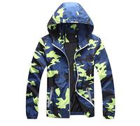 Hommes Hoodies Extérieure À Capuchon Tops Tactique Camouflage Veste Zipper Top Léger Hoodie Veste Coupe-Vent - Vert - Large