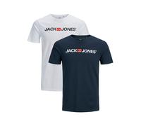 Hommes JACK & JONES Lot 2 T-shirts à manches courtes JJECORP Nouveau