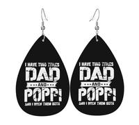 Hommes, J'Ai Deux Titres : Papa Et Papi Pendantes Légères Pendantes En Cuir Double Face Boucle D'Oreille Pour Femme Quotidien Fête Des Mères