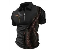 Hommes Jésus Imprimé en 3D T-Shirts Polo décontracté Vintage Manches Courtes Chemise Tee Short-Down Col Top