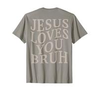 Hommes Jesus Loves You Bruh Christian Teen Girl Women Christ T-Shirt