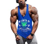 Hommes La Musculation Débardeur Raidisseur Gilet Gym Aptitude Coton T7005 Bleu L