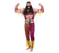 Hommes Lutteur Déguisement Catch Costume Rétro 80s Muscle Poitrine Perfor