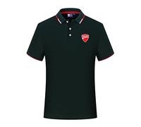 Hommes Manches Courtes pour Ducati Polo imprimé Couleurs contrastées Golf Tennis Casual T-Shirt Short Sleeve Tee-Dark Green||4XL