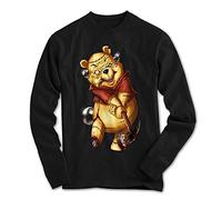 Hommes Manches Longues T-Shirt Tueur Winnie l'ourson Cartoon Golf Teddy Ours - Noir, 3XL