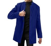 Hommes manteau d'hiver col manches longues rembourré en cuir veste Vintage épaissir manteau en peau de mouton veste court Blouson Printemps Homme compatible with Moto Homme Capuche (Blue, XL)
