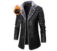 Hommes Marron Aviateur Véritable Peau,Veste d'hiver en Cuir Polaire pour Homme Veste Pilote en Similicuir doublée Sherpa Col Rabattu Veste (4,3XL)