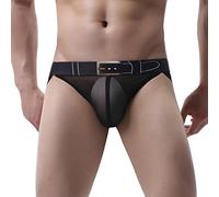 Hommes Mes's Mesh Taille Sous-vêtements Doux Respirant Sexy Briefs Boxer 9, Noir , M