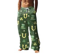 Hommes Mode Décontracté Impression Numérique 3D Saint Patrick Jour de la Saint-Patrick Pantalons de Loisirs, Vert armée., 3XL