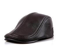 WHSPORT Hommes Peau de Mouton Casquette Plate avec Cache-Oreilles Plus de Velours Chaleureux Chapeau d'hiver Gatsby Lierre Style RéTro Ajustable Gavroche Conduite BéRet Homme