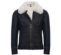Hommes Peau de Mouton Veste B3 Volant Classique Cuir Raf Pilote Aviateur Marron