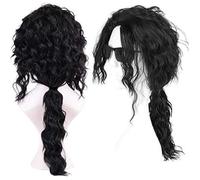 Hommes Perruques Longs Cheveux Noirs Bouclés Michael Jackson Métal Perruques À Bascule