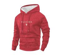 Hommes Printemps/Automne Fine Croix Imprimer Manches Longues Poche Détresse Rétro Sweat à Capuche Mode Casual Sport Top