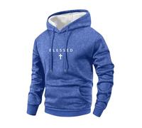 Hommes Printemps/Automne Fine Croix Imprimer Manches Longues Poche Détresse Rétro Sweat à Capuche Mode Casual Sport Top