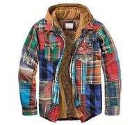 Hommes Printemps Automne Vestes Vintage Coupe-Vent Patchwork lâche Veste décontractée Veste épaisse Veste lâche Grande Taille Zipper Manteau (Color : Color 1, Size : 3XL)