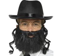 Hommes Rabbin Déguisement Kit Chapeau Adulte avec Cheveux Barbe Lunettes Par