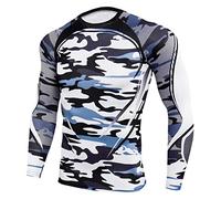 Hommes Rond Mode Camouflage Fitss Vêtements SL T-Shirt Compression Tops Manches Longues Couche De Base T-Shirt Cdry Running Top Chemises De Sport Fitss Ro Clbing Mountaiering Ra, A-Gray, S