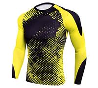 Hommes Rond Mode Camouflage Fitss Vêtements SL T-Shirt Compression Tops Manches Longues Couche De Base T-Shirt Cdry Running Top Chemises De Sport Fitss Ro Clbing Mountaiering Ra, D-Yello, XL