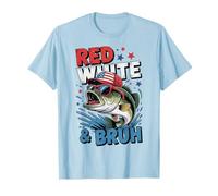 Hommes Rouge Blanc Bruh Bass Fish 4th of July Youth Boy Patriotic T-Shirt