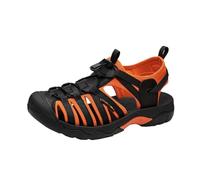 Hommes Sandales Grand extérieur Casual respirant léger creux maille Sandales à capuchon (Orange,46)