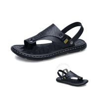 Hommes Sandales OrthopéDiques Tongs à Bout Ouvert Double Usage, Soft Ease Soulager Hallux Valgus Homme Sandale De Plage pour Voyage à La Plage L'ExtéRieur(Couleur:Noir,Taille:43 EU)