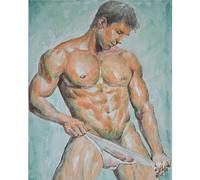 Hommes sexy Diamond Painting Adulte, Diamond Painting enfant, 5D DIY Diamant Painting Kit Complet, diamond-painting Full Square Strass, Broderie Diamant Kit Complet, Home Salon Décor Gift 30x40cm B22