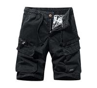 Hommes Shorts Bermudas Cargo, Hommes Cargo Shorts en Coton Bermuda Pantalon Casual Multipoches Décontracté Eté Hommes Short de Sport Court Pantalon Pantalon Tactique à Cordon Extérieur