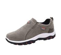 Hommes Simple Et La Tête Ronde Couleur Unie Léger Respirant Fond Souple Flanelle Casual Sport Chaussures De Sport Sandales Enfiler pour Hommes (Grey, 42)