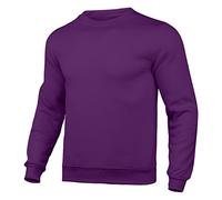 Hommes Slim Automne Casual Solide O Neck Pull Top Couleur Col Rond Longue Veste Automne Poche Manches Longues Blouse Homme Mousse à Mémoire de Forme Pantoufle Peluche, violet, XXL