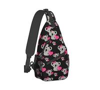 Hommes Sling dos Pliable Durable Épaule Bandoulière Sac Poitrine Pack Amour Mignon Koala Ours Art Anti Vol Polyvalent dos Avec Bandoulière Réglable
