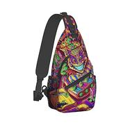 Hommes Sling Épaule dos Pliable Pratique Épaule Poitrine Sac À Bandoulière Trippy Monkey King Art Anti Vol dos Messenger Sac Avec Bandoulière Réglable