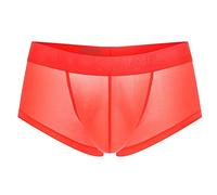 Hommes Slips Glace sans Couture Respirant Boxeur Briefs Transparent Confortable Taille Basse Culottes (FR/ES, Alpha/Lettres, M, Taille Normale, Taille Normale, Couleur Orange)