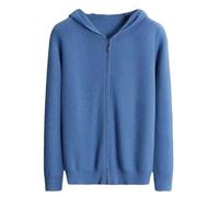 Hommes Solide Cachemire Pull Hommes Cardigan Pull Manteau Hommes Casual Top, bleu, XXL