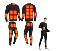 Hommes sous-vêtements Thermiques Ensemble USB Chauffage électrique Pantalons Chauffants et, Lavable r Vêtements Thermiques 28 Zones chauffantes, Noir, 4XL