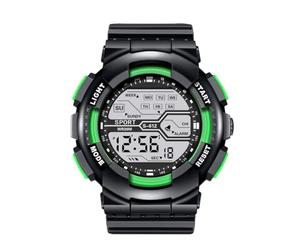 Hommes Sport Mode Poignet LCD Chronomètre Date Montre Caoutchouc Numérique Garçon Montre Altimètres, Vert, One Size