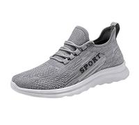 Hommes Sport Plat Antidérapant Lacets Nœud Papillon Maille Tissée Respirant Couleur Unie Style Simple Chaussures Hommes Chaussures Bateau, gris, 42 EU