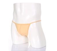 Hommes String sous-Vêtements Hommes Sexy Mini Slip Bikini Slip T-Back Homme U Culotte Convexe Hombre Ultra Mince-Nude,L