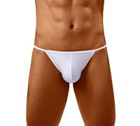 Hommes String Taille Basse Sous-vêtements Soyeux T-Dos Caleçon pour Hommes UN Cadeau pour Mon ami, Blanc., XL