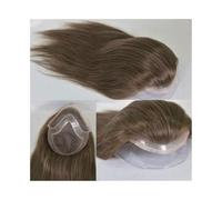 Hommes Swiss Lace Front Men Toupee 8"x10" Mono PU Hairpiece 12" Long Human Hair System Units Postiche(#4 Color)