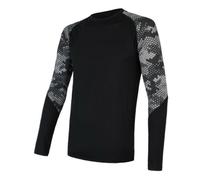 Hommes t-shirt Sensor Mérinos Impressionner noir / nid d'abeille XXL