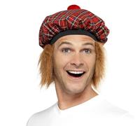 Hommes Tam O Shanter Chapeau avec Fourrure Cheveux Écossais Fantaisie Par Smifys